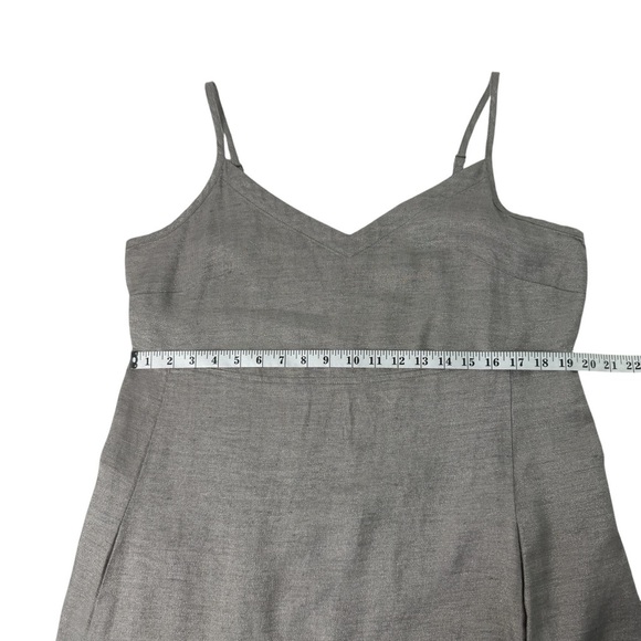 Eileen Fisher Linen Dress Tan Silver Metallic Shimmer Slip Minimalist SZ L - Picture 13 of 16